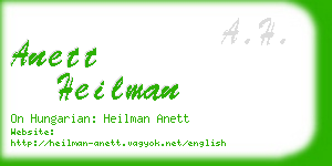 anett heilman business card